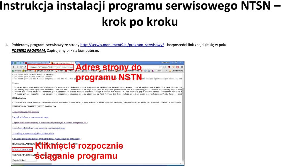 Pobieramy program serwisowy ze strony http://serwis.