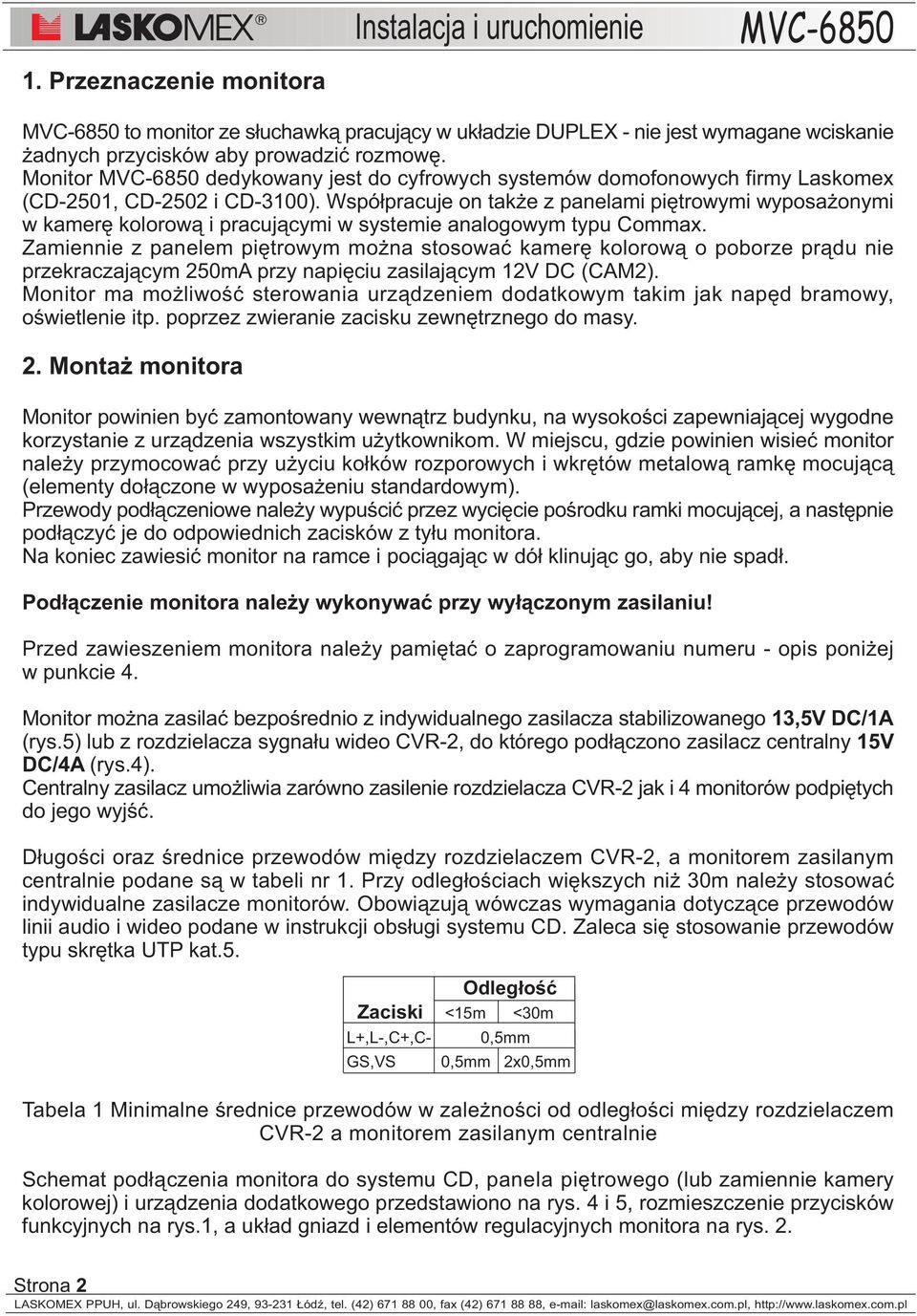 Wspó³pracuje on tak e z panelami piêtrowymi wyposa onymi w kamerê kolorow¹ i pracuj¹cymi w systemie analogowym typu Commax.