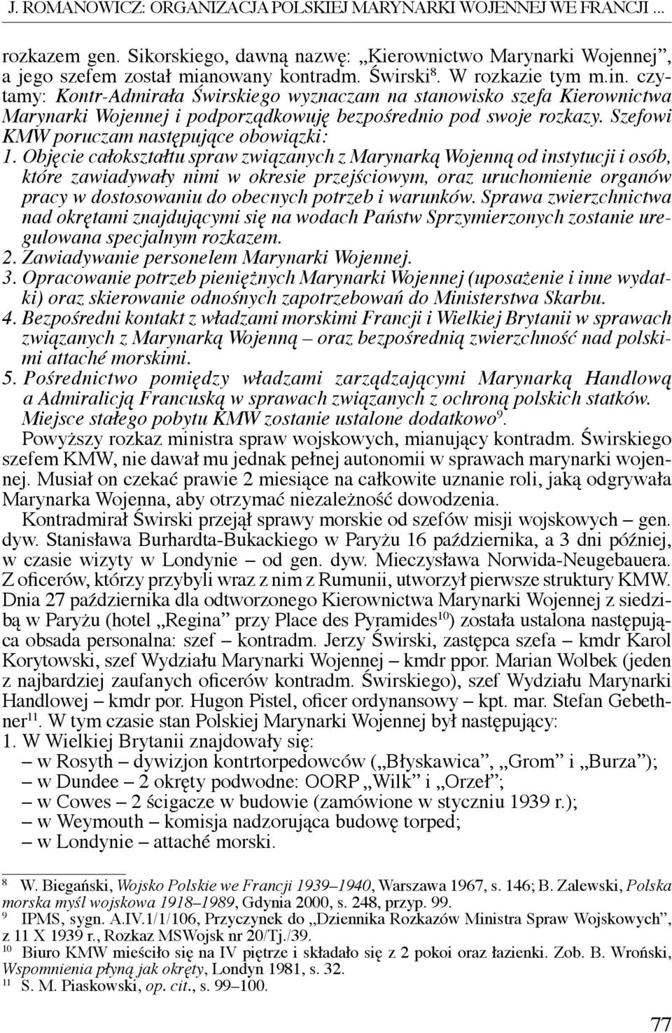 Szefowi KMW poruczam następujące obowiązki: 1.