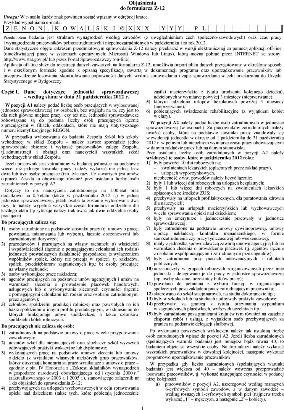 październiku i za rok 2012.