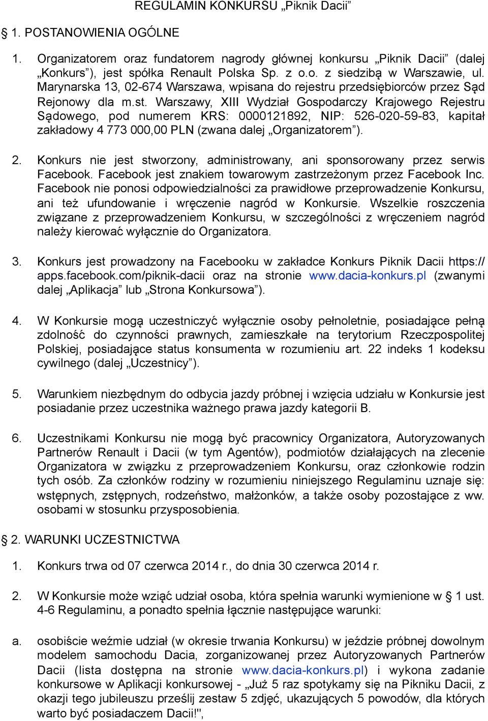 u przedsie biorców przez Sa d Rejonowy dla m.st.
