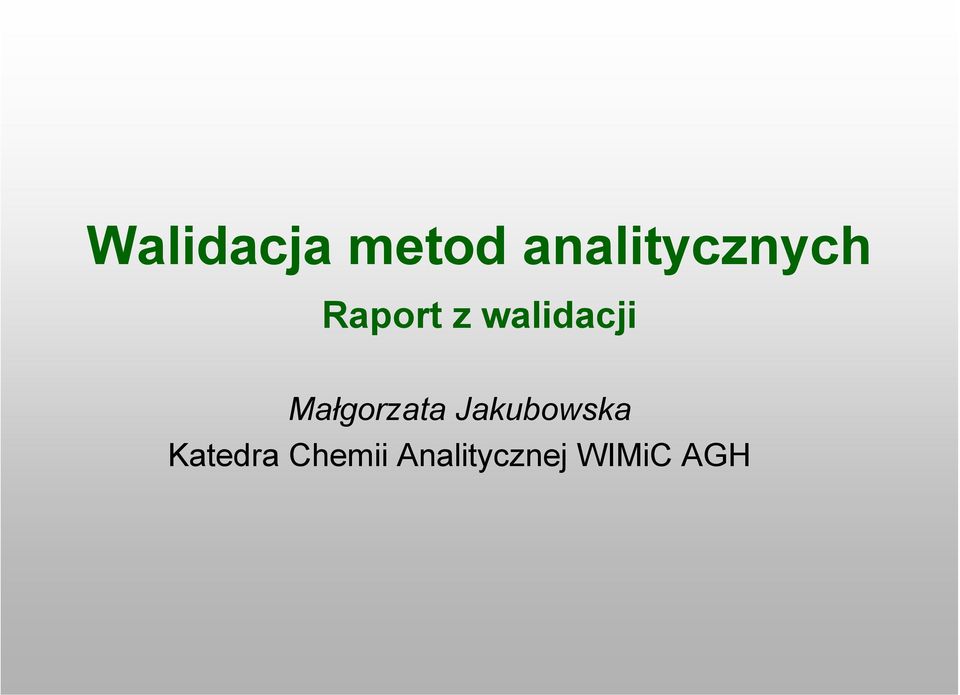 walidacji Małgorzata
