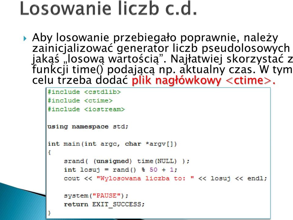 losową wartością.