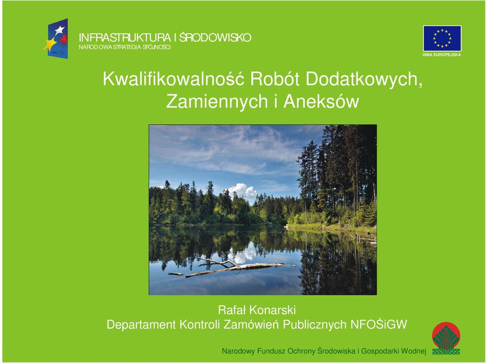 Departament Kontroli Zamówień Publicznych NFOŚiGW Narodowy Narodowy Fundusz