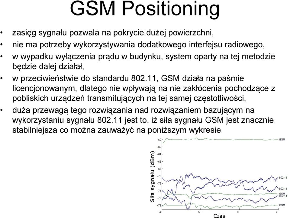 11, GSM działa na paśmie licencjonowanym, dlatego nie wpływają na nie zakłócenia pochodzące z pobliskich urządzeń transmitujących na tej samej