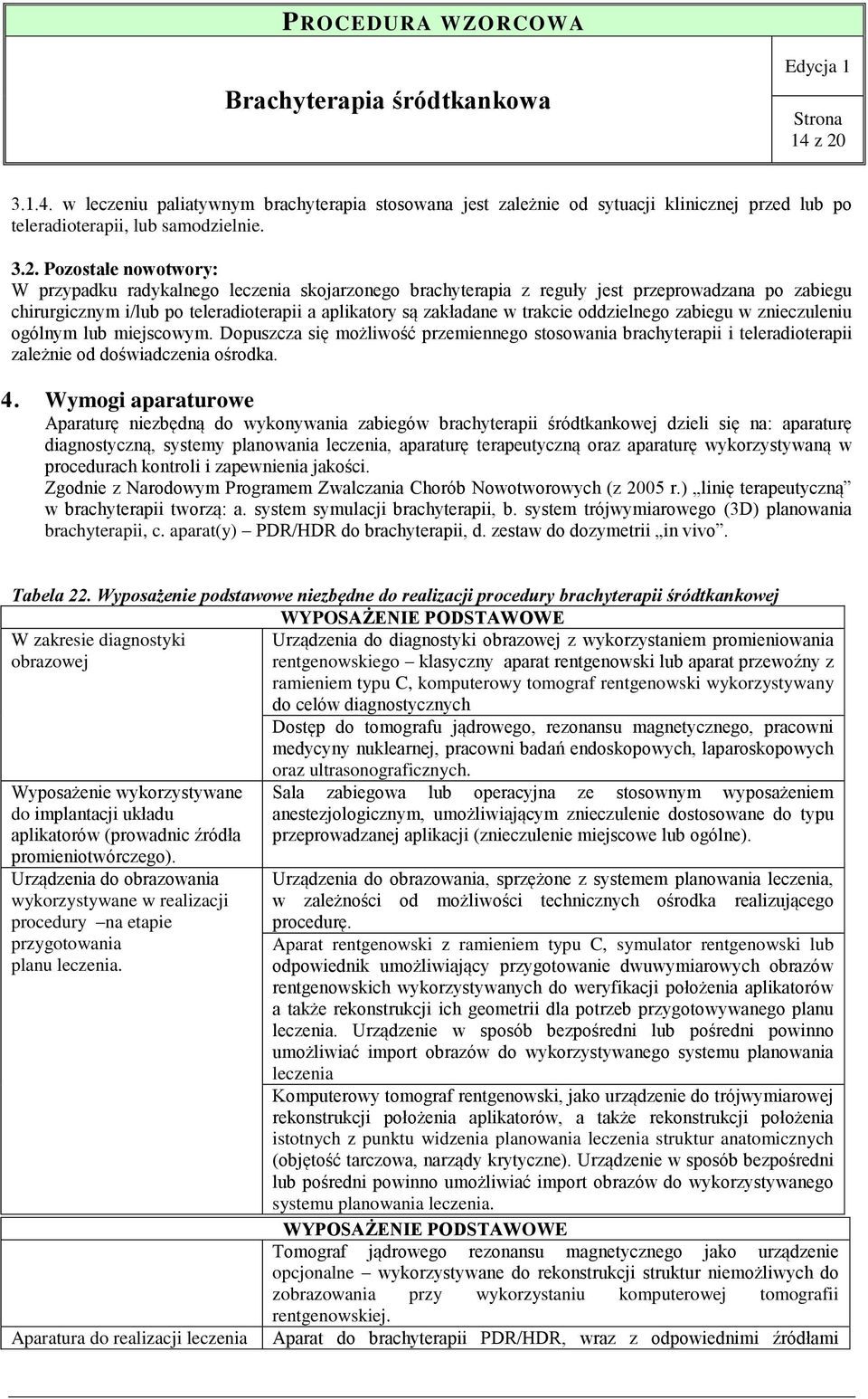 Pozostałe nowotwory: W przypadku radykalnego leczenia skojarzonego brachyterapia z reguły jest przeprowadzana po zabiegu chirurgicznym i/lub po teleradioterapii a aplikatory są zakładane w trakcie