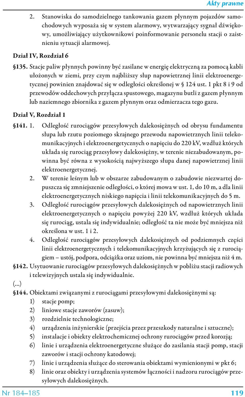 o zaistnieniu sytuacji alarmowej. Dział IV, Rozdział 6 135.