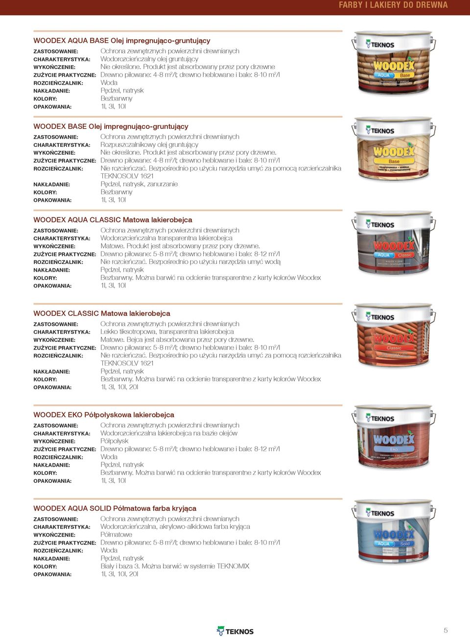 Produkt jest absorbowany przez pory drzewne Zużycie praktyczne: Drewno piłowane: 4-8 m 2 /l; drewno heblowane i bale: 8-10 m 2 /l Nakładanie: Pędzel, natrysk Bezbarwny WOODEX Base Olej