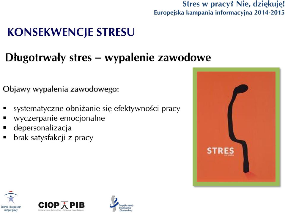 systematyczne obniżanie się efektywności pracy