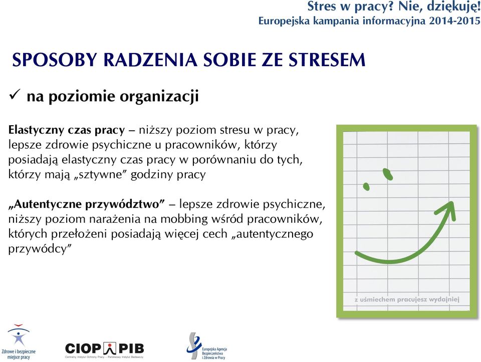 tych, którzy mają sztywne godziny pracy Autentyczne przywództwo lepsze zdrowie psychiczne, niższy