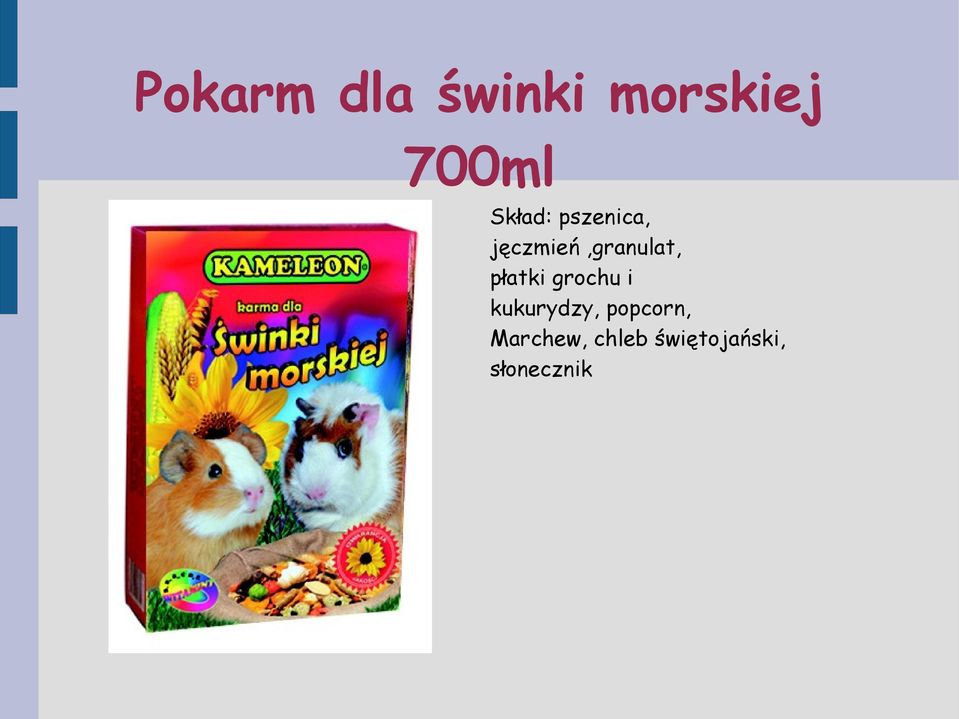 płatki grochu i kukurydzy, popcorn,