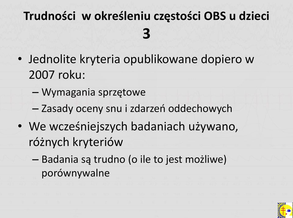 snu i zdarzeń oddechowych We wcześniejszych badaniach używano,