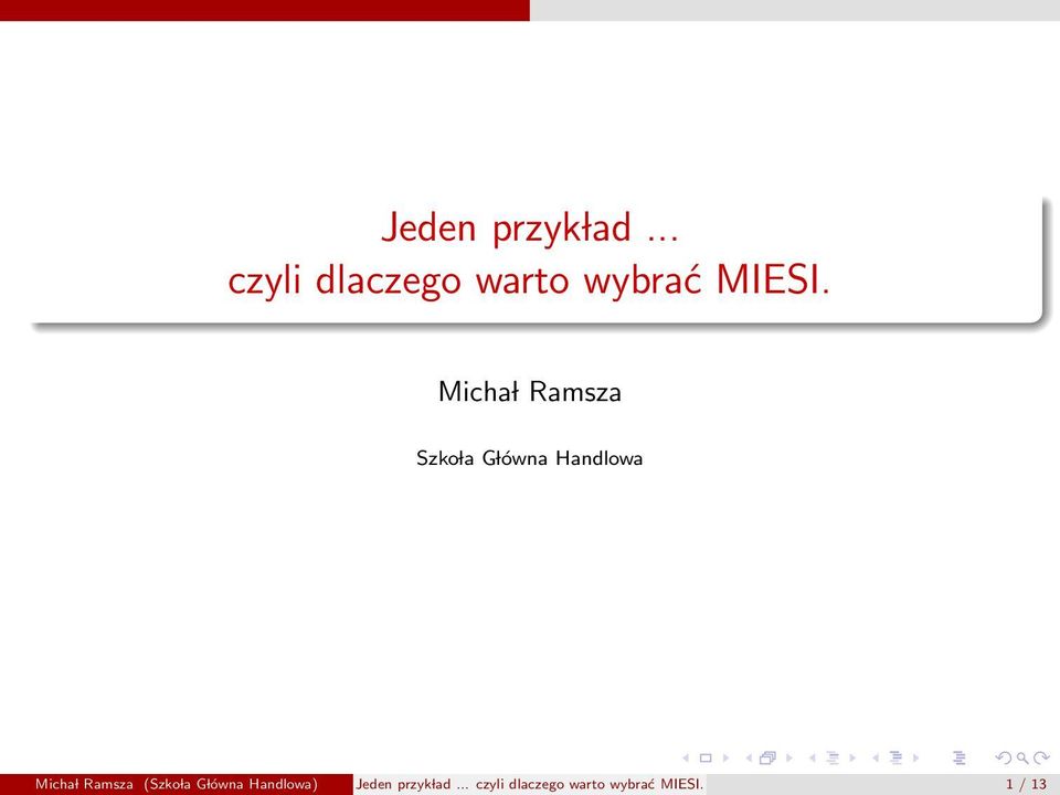 Micha l Ramsza Szko la G lówna Handlowa Micha l