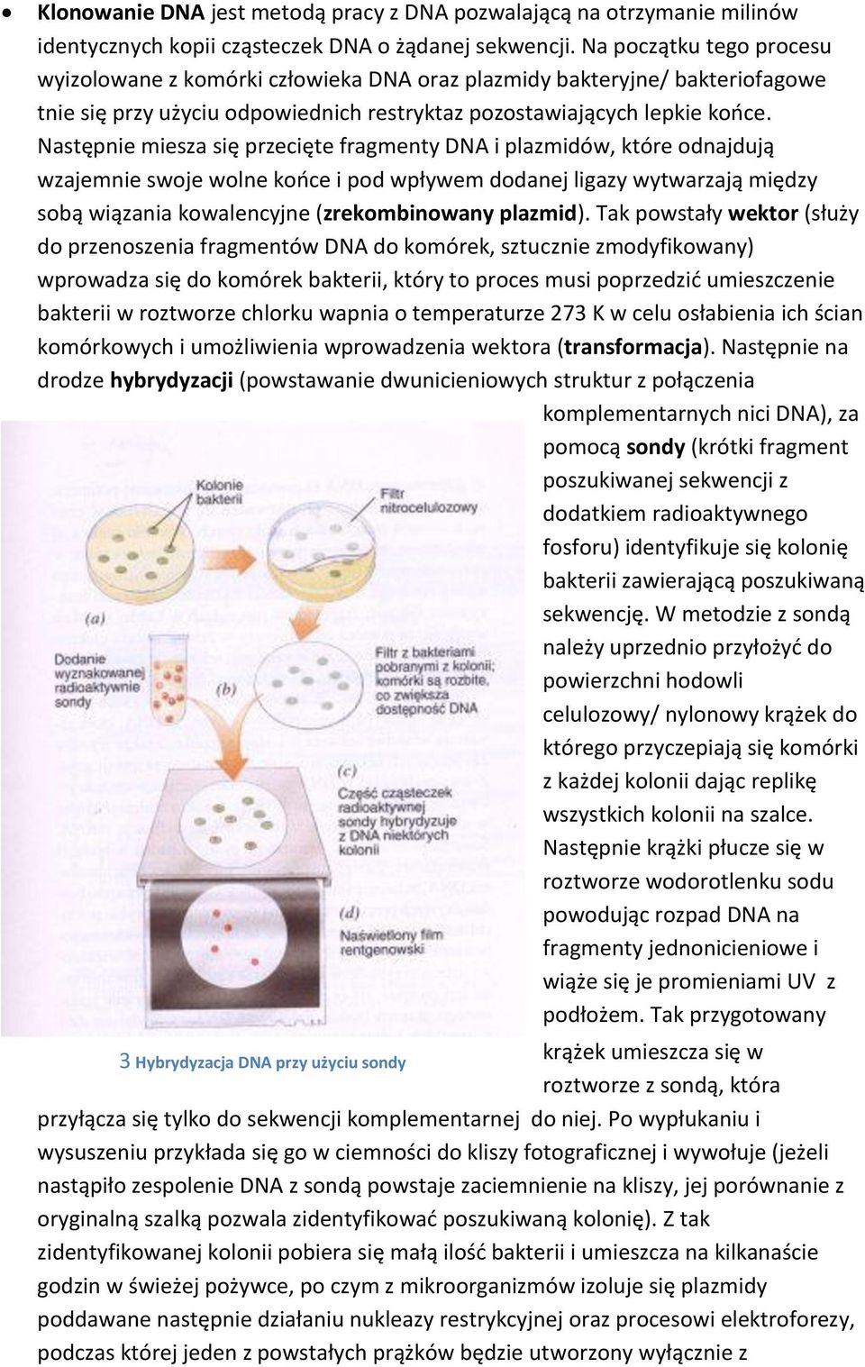 Następnie miesza się przecięte fragmenty DNA i plazmidów, które odnajdują wzajemnie swoje wolne kooce i pod wpływem dodanej ligazy wytwarzają między sobą wiązania kowalencyjne (zrekombinowany