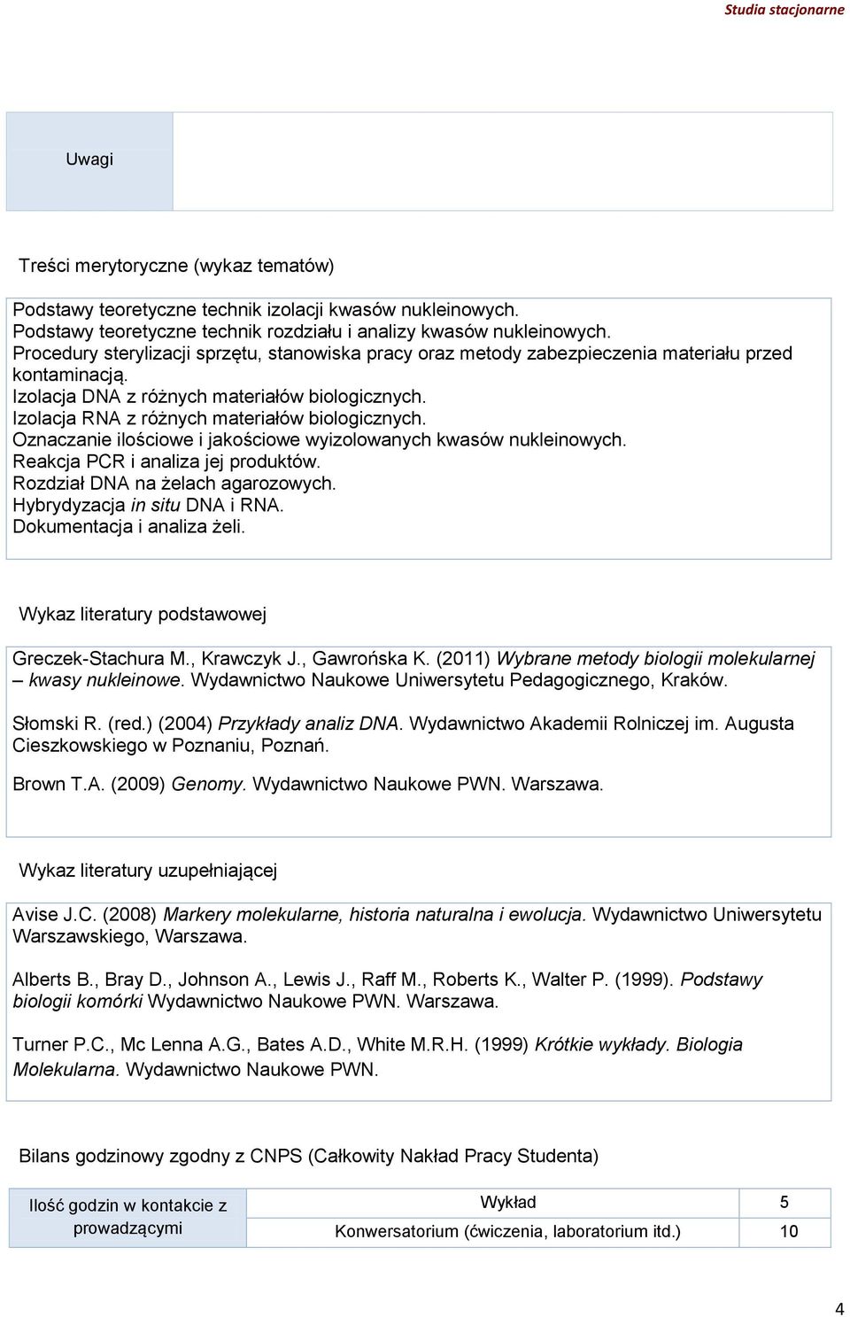 Izolacja RNA z różnych materiałów biologicznych. Oznaczanie ilościowe i jakościowe wyizolowanych kwasów nukleinowych. Reakcja PCR i analiza jej produktów. Rozdział DNA na żelach agarozowych.