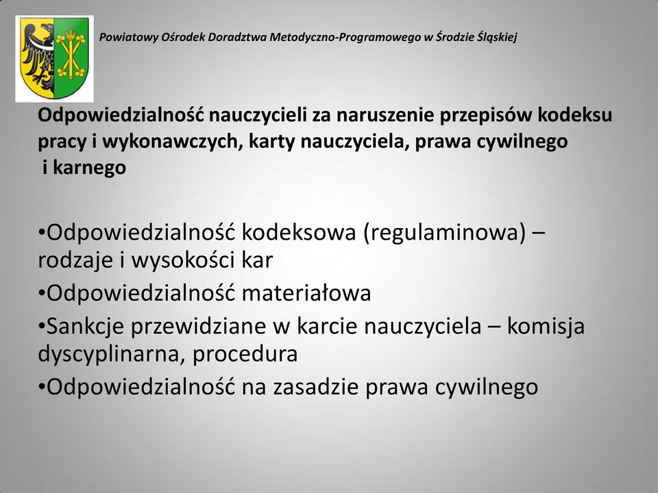 (regulaminowa) rodzaje i wysokości kar Odpowiedzialność materiałowa Sankcje