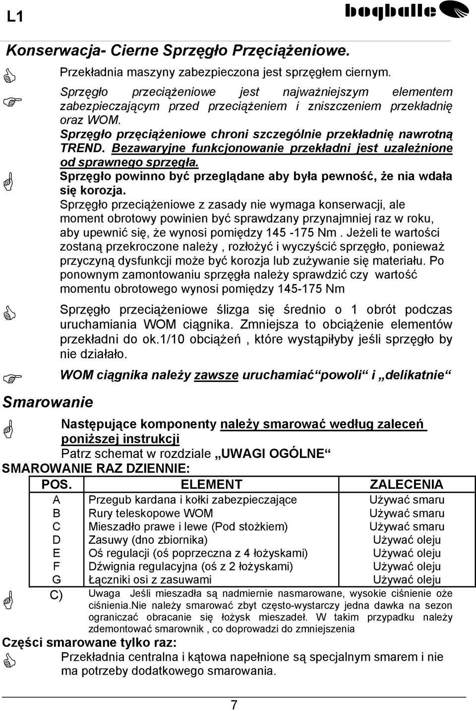 Bezawaryjne funkcjonowanie przekładni jest uzależnione od sprawnego sprzęgła. Sprzęgło powinno być przeglądane aby była pewność, że nia wdała się korozja.