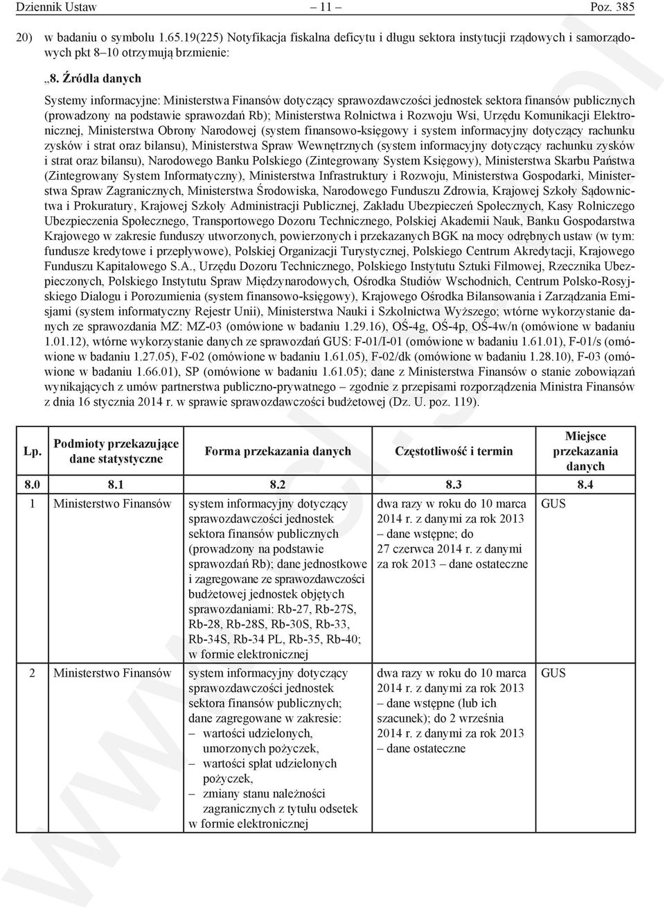 Urzędu Komunikacji Elektronicznej, Ministerstwa Obrony Narodowej (system finansowo-księgowy i system informacyjny dotyczący rachunku zysków i strat oraz bilansu), Ministerstwa Spraw Wewnętrznych
