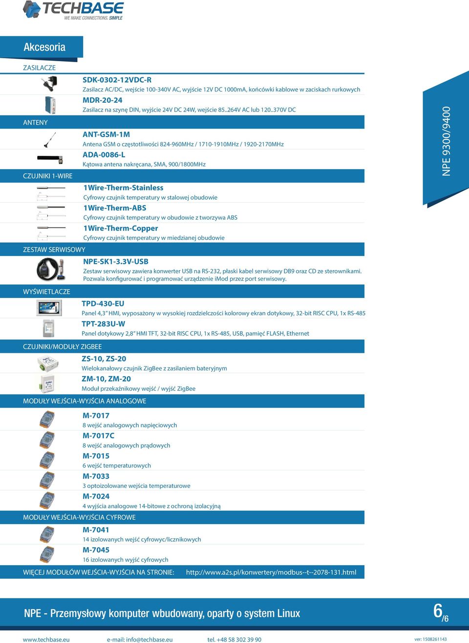 .370V DC ANT-GSM-1M Antena GSM o częstotliwości 4-90MHz / 1710-1910MHz / 190-170MHz ADA-00-L Kątowa antena nakręcana, SMA, 900/100MHz 1Wire-Therm-Stainless Cyfrowy czujnik temperatury w stalowej