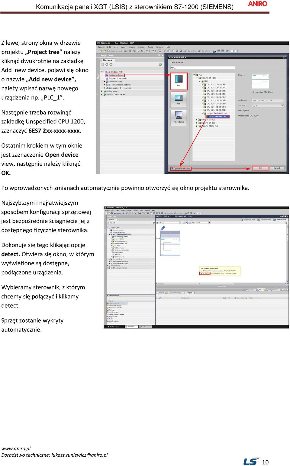 Po wprowadzonych zmianach automatycznie powinno otworzyć się okno projektu sterownika.