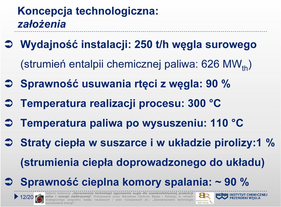 realizacji procesu: 300 C Temperatura paliwa po wysuszeniu: 110 C Straty ciepła w suszarce i w