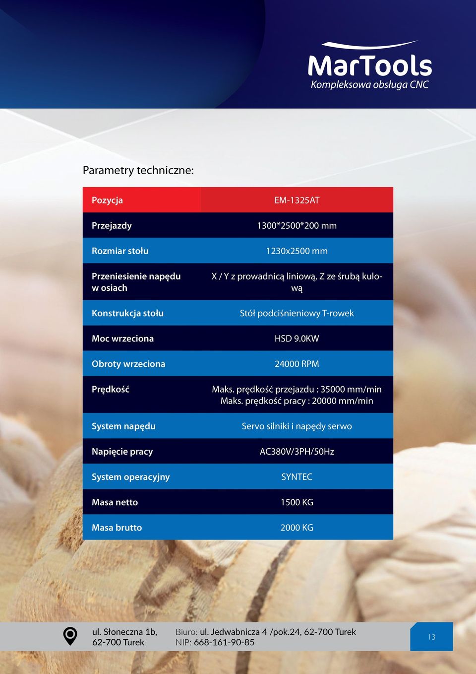 liniową, Z ze śrubą kulową Stół podciśnieniowy T-rowek HSD 9.0KW 24000 RPM Maks. prędkość przejazdu : 35000 mm/min Maks.