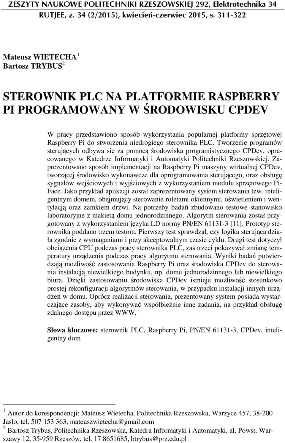 Raspberry Pi do stworzenia niedrogiego sterownika PLC.