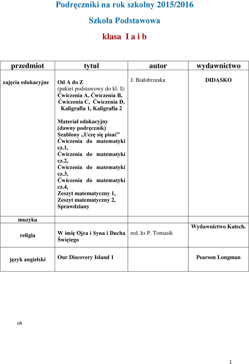 podręcznik) Szablony Uczę się pisać cz.1, cz.2, cz.3, cz.