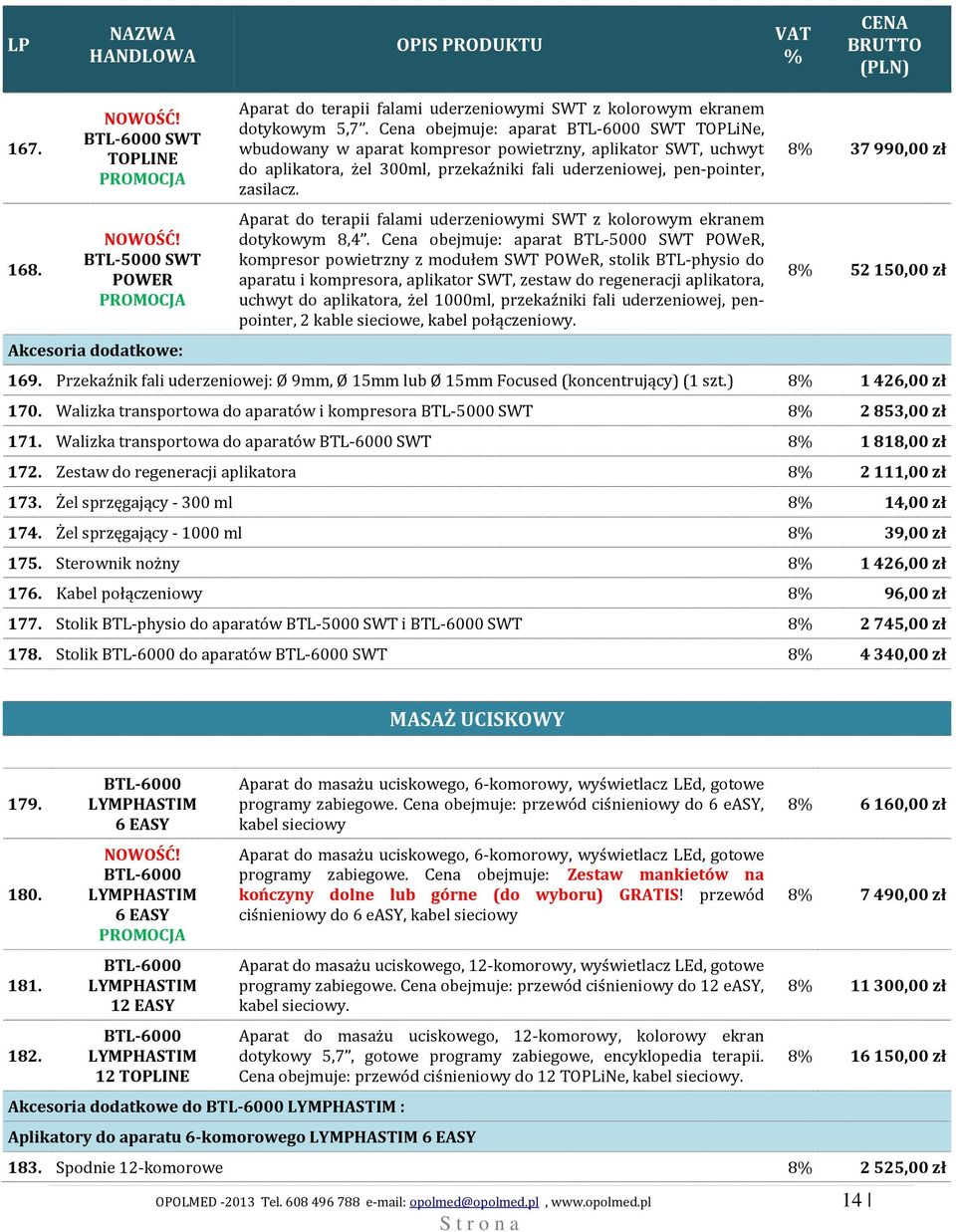 Aparat do terapii falami uderzeniowymi SWT z kolorowym ekranem dotykowym 8,4.