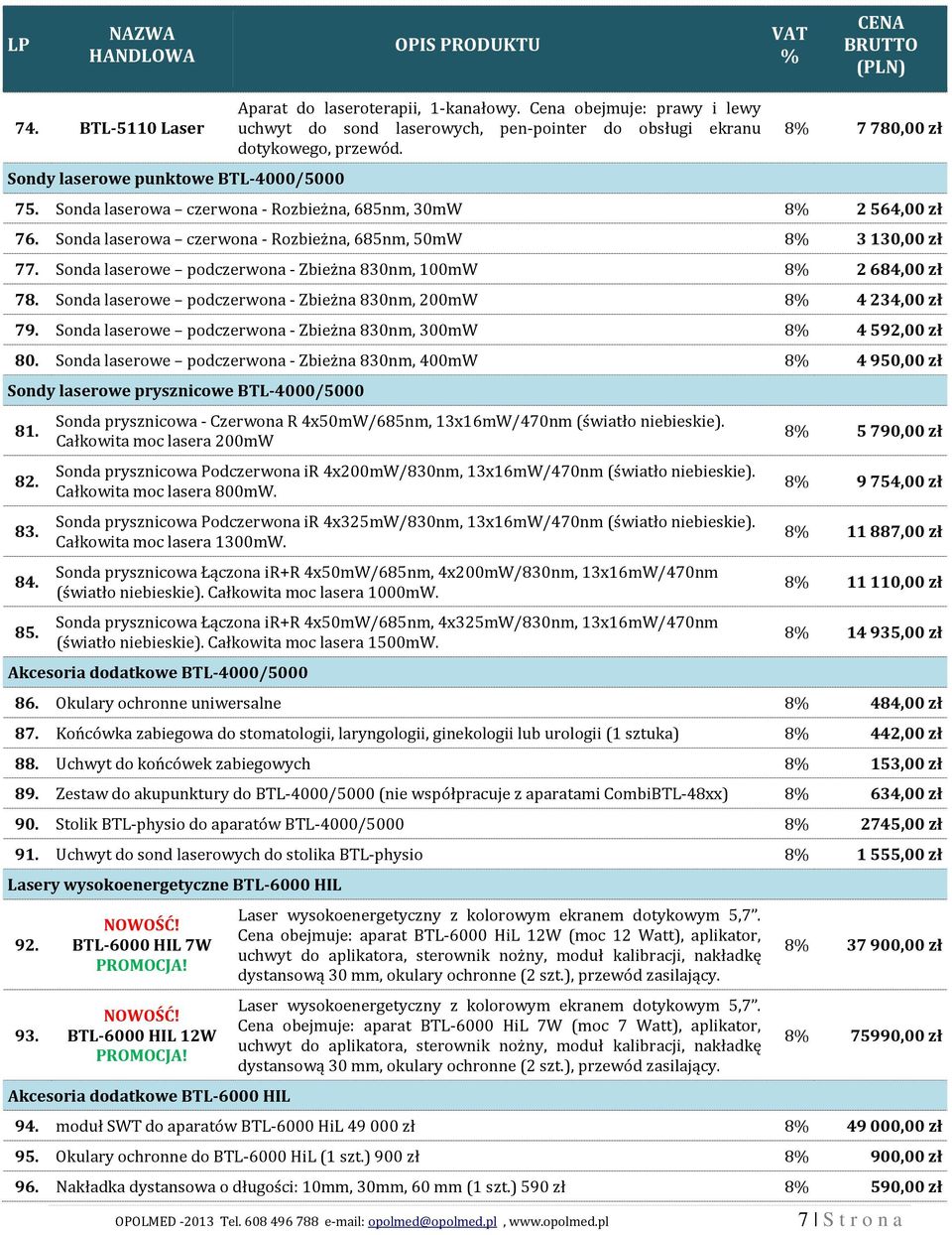 Sonda laserowe podczerwona - Zbieżna 830nm, 100mW 8 2 684,00 zł 78. Sonda laserowe podczerwona - Zbieżna 830nm, 200mW 8 4 234,00 zł 79.