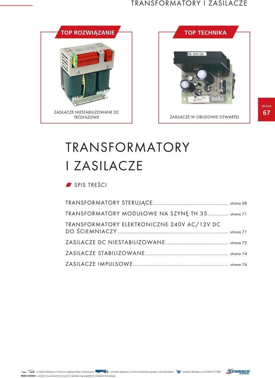 .. 68 TRANSFORMATORY MODUŁOWE NA SZYNĘ TH 35.