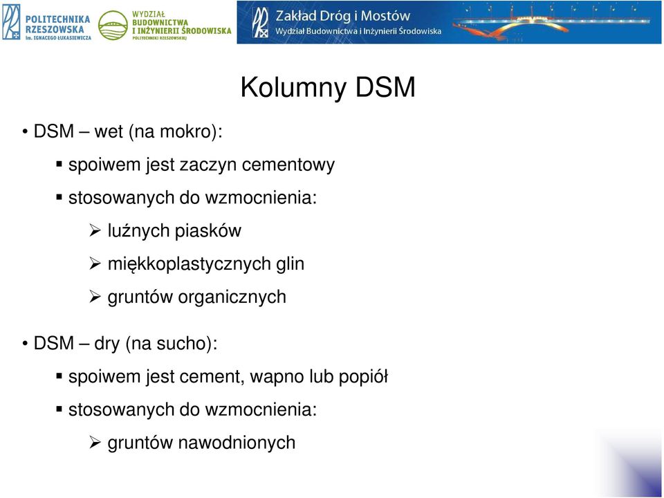 glin gruntów organicznych DSM dry (na sucho): spoiwem jest