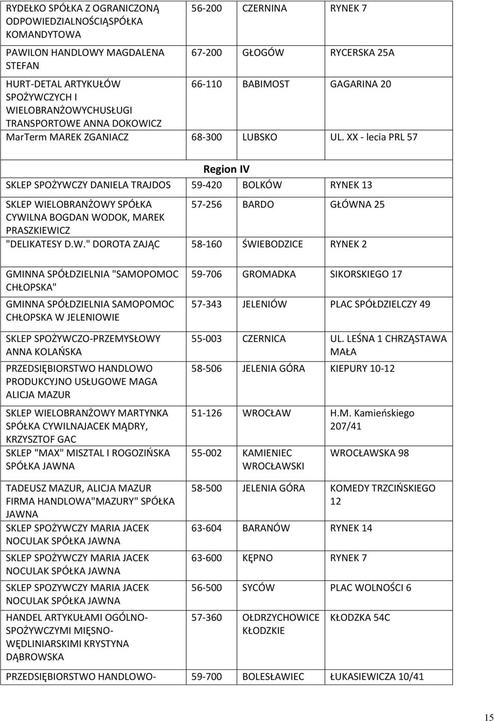 XX - lecia PRL 57 Region IV SKLEP SPOŻYWC