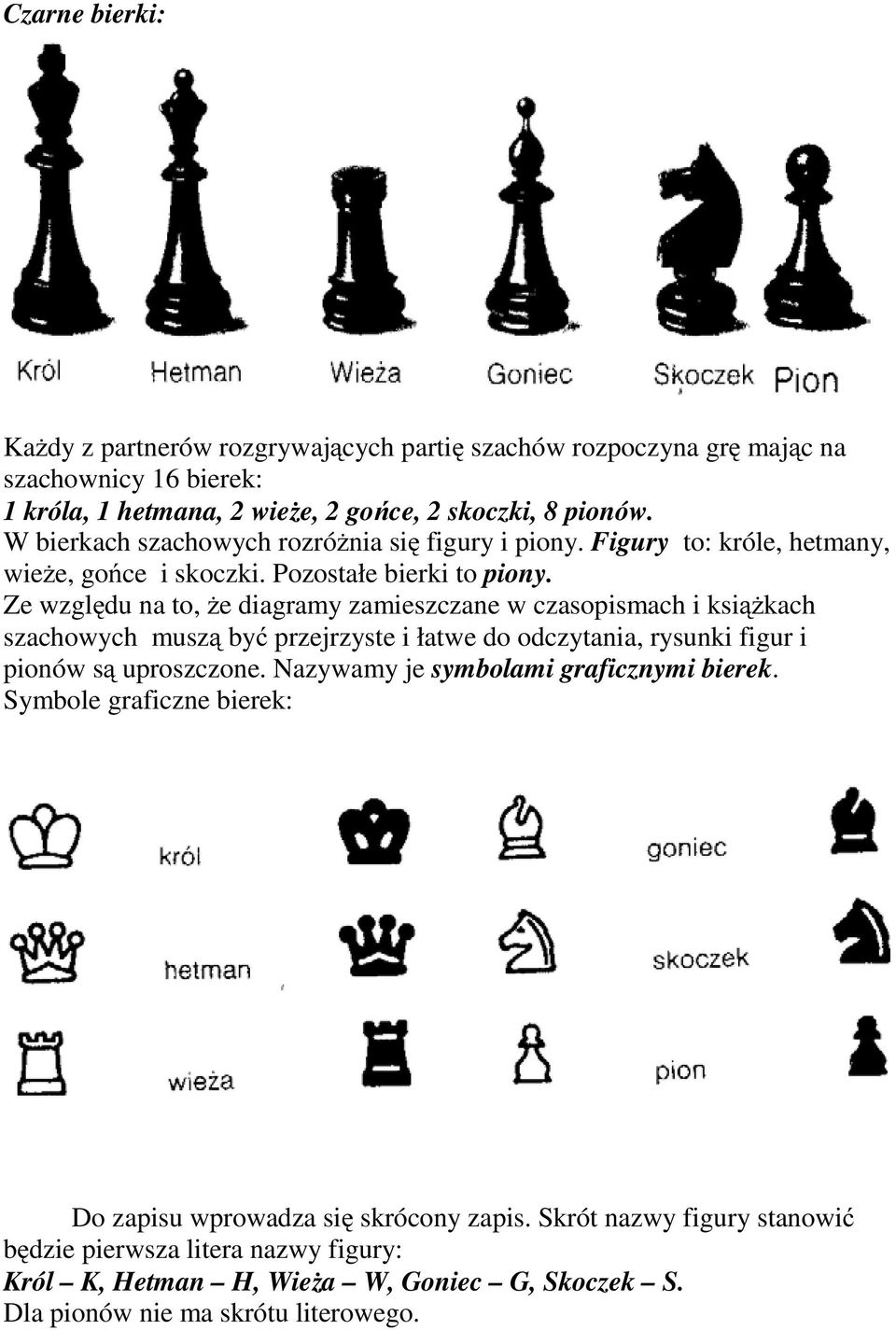 Ze względu na to, że diagramy zamieszczane w czasopismach i książkach szachowych muszą być przejrzyste i łatwe do odczytania, rysunki figur i pionów są uproszczone.