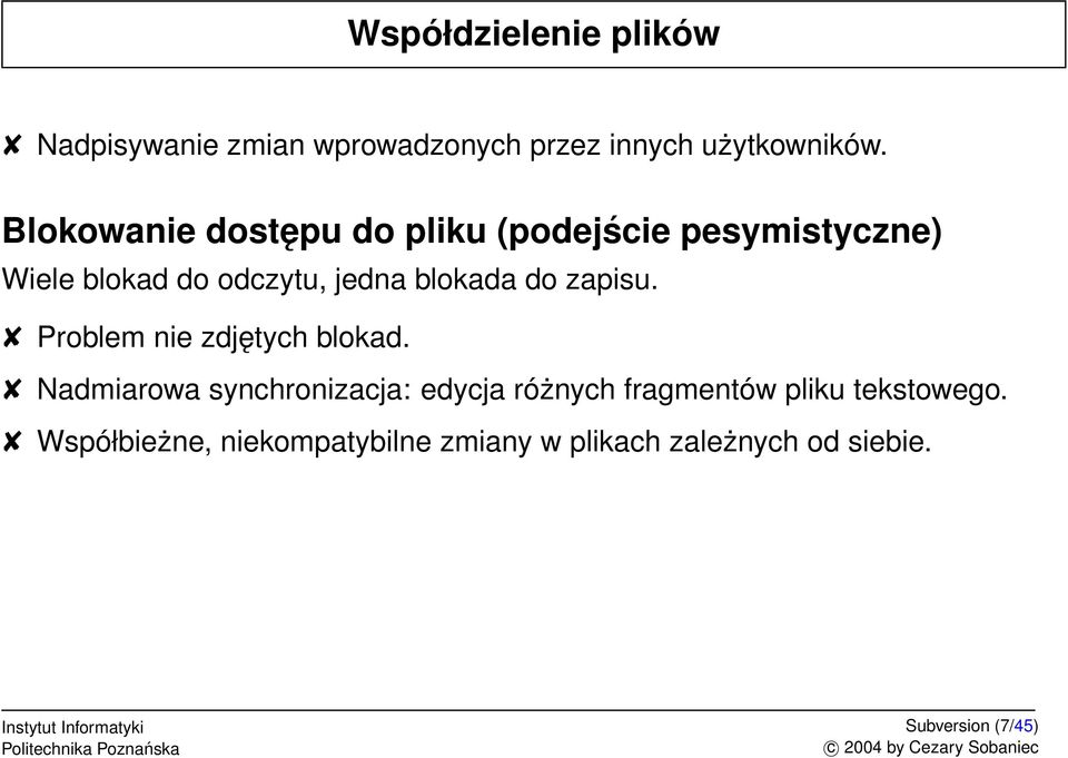 do zapisu. Problem nie zdjętych blokad.
