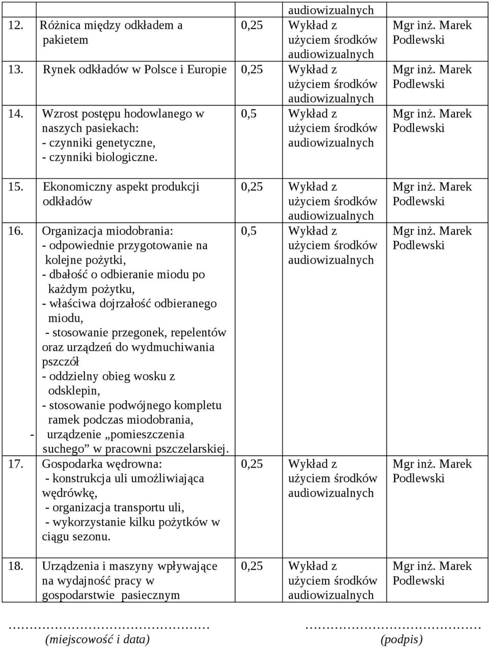 Organizacja miodobrania: - odpowiednie przygotowanie na kolejne pożytki, - dbałość o odbieranie miodu po każdym pożytku, - właściwa dojrzałość odbieranego miodu, - stosowanie przegonek, repelentów