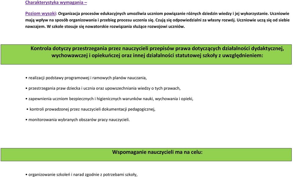 W szkole stosuje się nowatorskie rozwiązania służące rozwojowi uczniów.