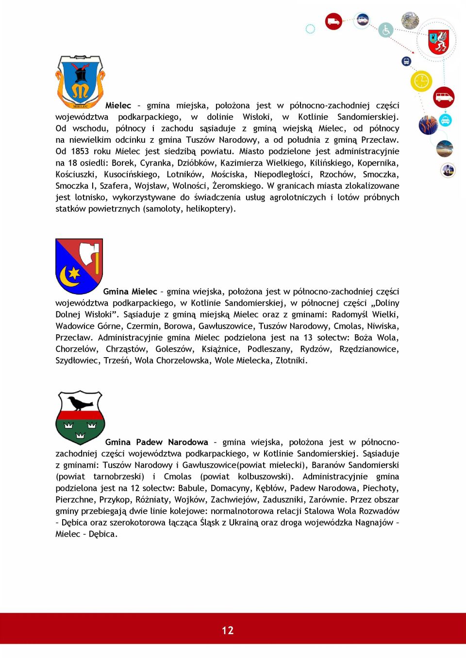 Miasto podzielone jest administracyjnie na 18 osiedli: Borek, Cyranka, Dzióbków, Kazimierza Wielkiego, Kilińskiego, Kopernika, Kościuszki, Kusocińskiego, Lotników, Mościska, Niepodległości, Rzochów,