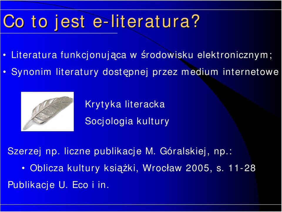 literatury dostępnej przez medium internetowe Krytyka literacka