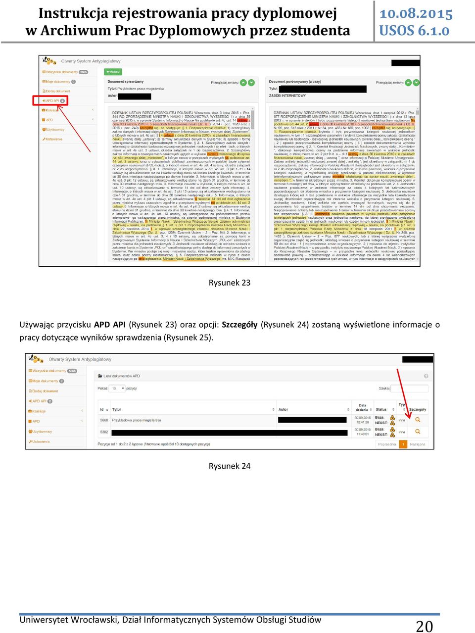 24) zostaną wyświetlone informacje o pracy