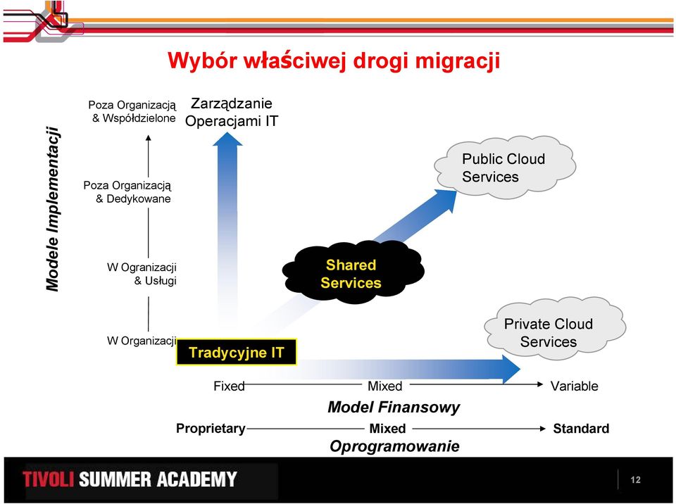 Usługi Shared Services Public Cloud Services W Organizacji Tradycyjne IT Private