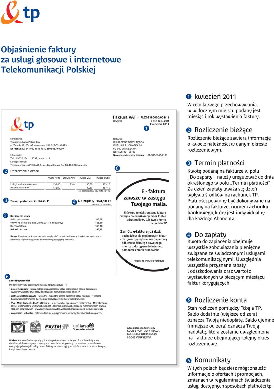 Skierniewice Rozliczenie bieżące Usługi telekomunikacyjne Razem faktura VAT Termin płatności:.0.