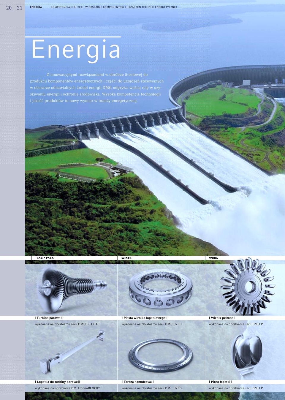 HIGHTECH W OBSZARZE KOMPONENTÓW I URZĄDZEŃ TECHNIKI ENERGETYCZNEJ Energia Z innowacyjnymi rozwiązaniami w obróbce 5-osiowej do produkcji komponentów energetycznych i części do urządzeń stosowanych
