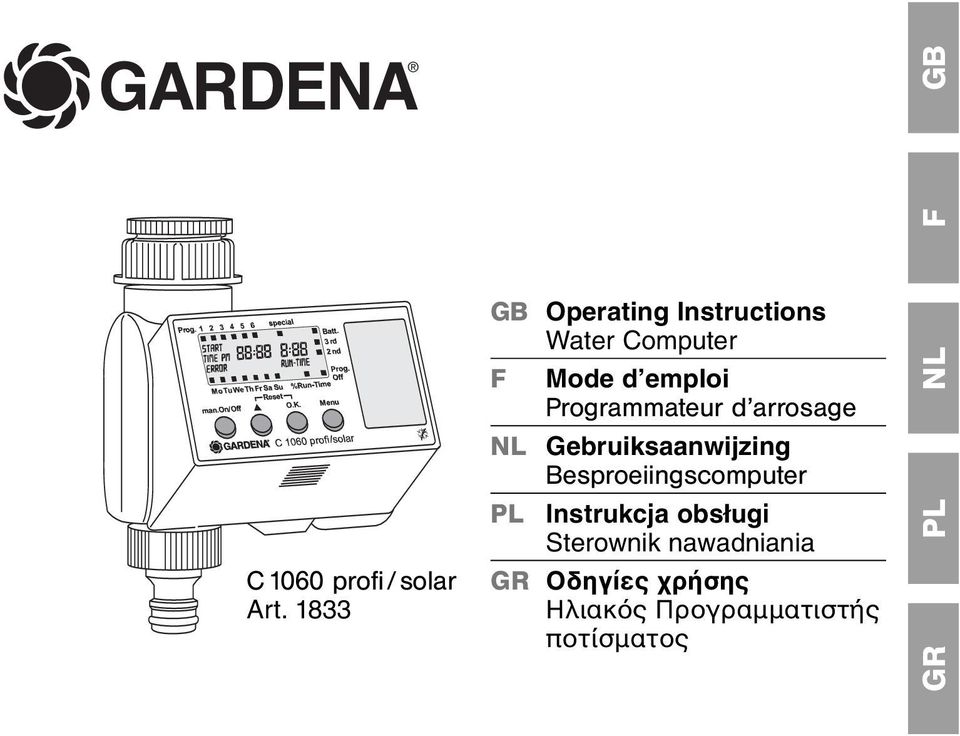 Programmateur d arrosage Gebruiksaanwijzing Besproeiingscomputer