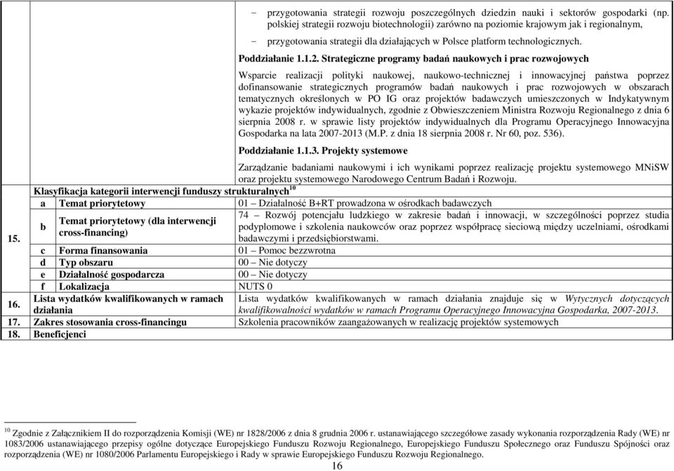 Strategiczne programy badań naukowych i prac rozwojowych Wsparcie realizacji polityki naukowej, naukowo-technicznej i innowacyjnej państwa poprzez dofinansowanie strategicznych programów badań