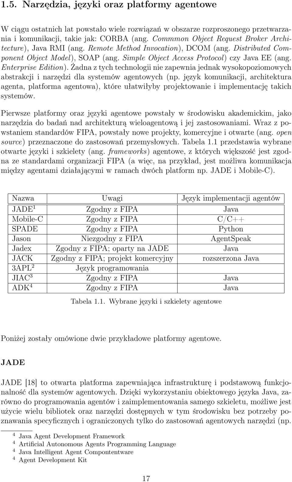 Enterprise Edition). Żadna z tych technologii nie zapewnia jednak wysokopoziomowych abstrakcji i narzędzi dla systemów agentowych (np.