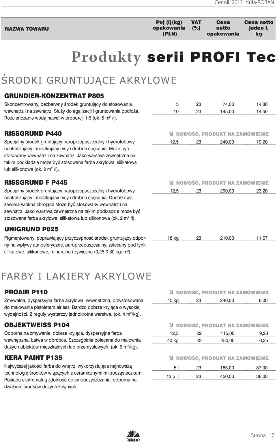 rissgrund P440 Specjalny środek gruntujący paroprzepuszczalny i hydrofobowy, neutralizujący i mostkujący rysy i drobne spękania. Może być stosowany wewnątrz i na zewnatrz.