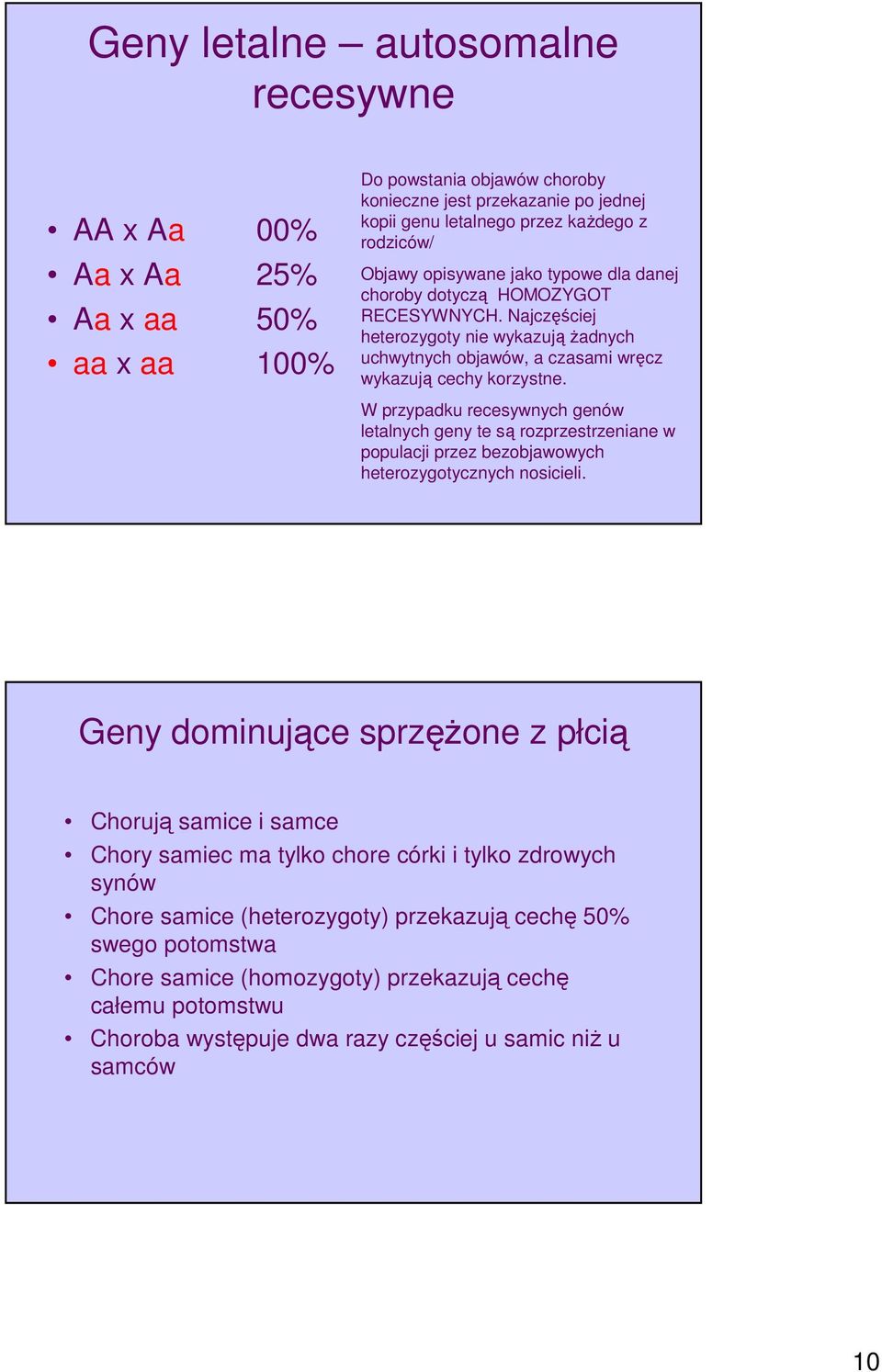 W przypadku recesywnych genów letalnych geny te są rozprzestrzeniane w populacji przez bezobjawowych heterozygotycznych nosicieli.