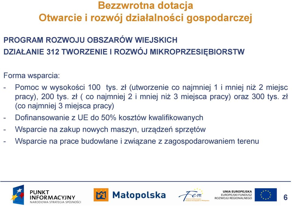 zł ( co najmniej 2 i mniej niż 3 miejsca pracy) oraz 300 tys.