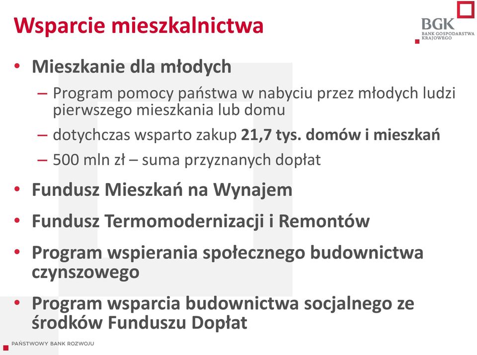 domów i mieszkań 500 mln zł suma przyznanych dopłat Fundusz Mieszkań na Wynajem Fundusz